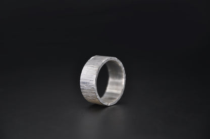 Wood Texture Wide Band Ring