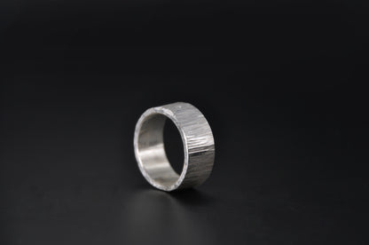 Wood Texture Wide Band Ring