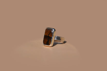 Tiger Eye Rectangle Ring