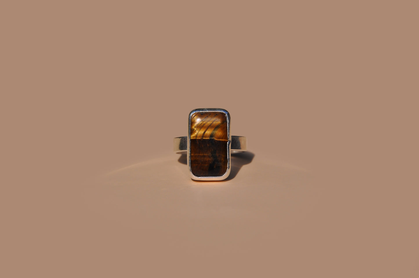 Tiger Eye Rectangle Ring