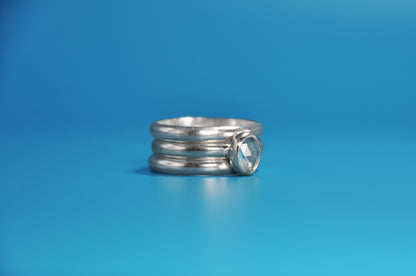 Aquamarine Birthstone Stacking Ring