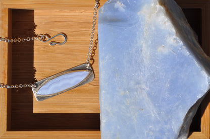 Lace Agate Marquise Pendant Necklace
