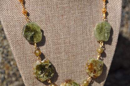 Green Garnet Large Stone Necklace