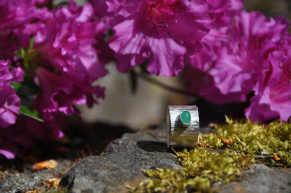 Emerald Birthstone Sterling Silver Wrap Ring