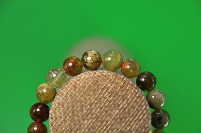 Green Garnet Elastic Beaded Bracelet