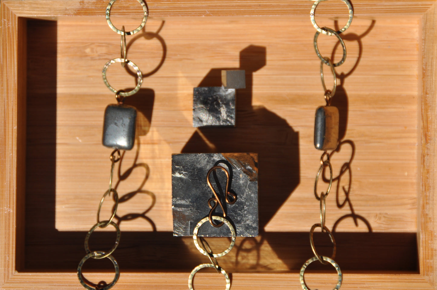 Pyrite Rectangle Necklace
